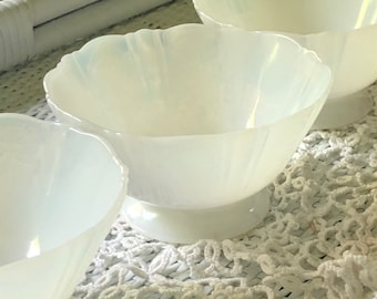 Milk Glass Small Bowls Depression Glass American Sweetheart Pattern McBeth Evans Set of Three