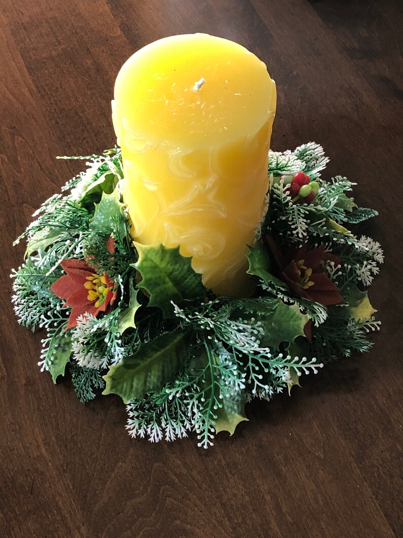 Vintage Christmas Candle Wreaths Etsy