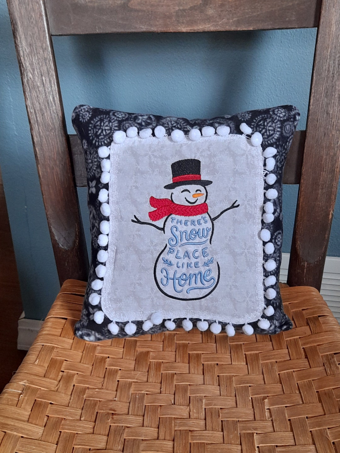 Decorative Winter Snowman Pillow Etsy