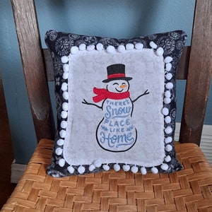 Almohada decorativa de muñeco de nieve de invierno