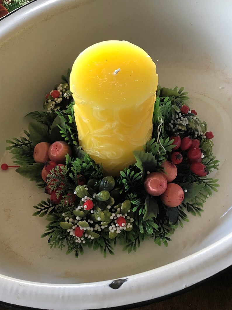 Vintage Christmas Candle Wreaths Etsy