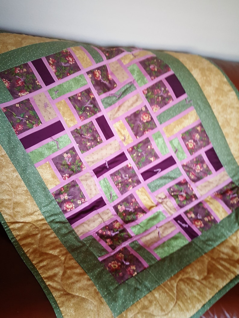 Modern with Pink Throw Wall Hanging Baby or Toddler Quilt