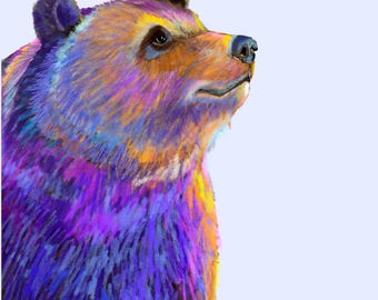 Un oso feliz que podría ser marrón, negro, grizzly, kodiak o miel.