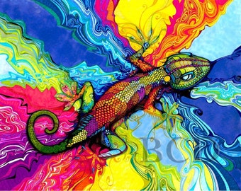 Psycho Gecko - Print