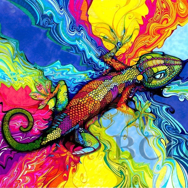 Psycho Gecko - Print