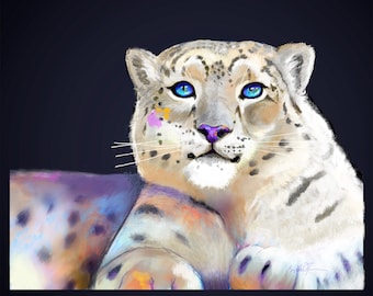 Snow Leopard con impresión digital en color