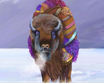 El búfalo americano o el bisonte arte digital