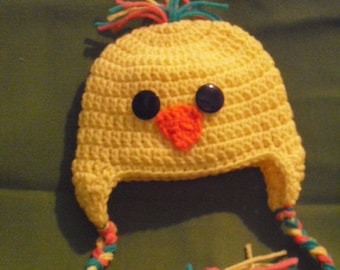 Crochet baby chick hat ready to celebrate Easter