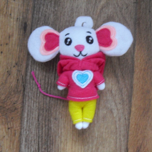 Snuggley,soft Pocket Mouse with heart ears-and a hood to hide in.The best friend ever for your child.Perfect for a unique gift.