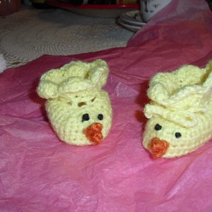 Little Chick Yellow Booties for Easter