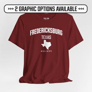 Koszulka Fredericksburg Texas – unisexowa koszulka wakacyjna z miękkiej bawełny (9 kolorów | 2 opcje graficzne)