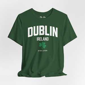 Dublin Ireland Shamrock Travel T-Shirt - Choose from 9 Colors