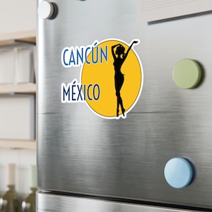 Cancun Travel Sticker (Woman) in 3 Sizes for laptop, suitcase, car, water bottle, luggage tag, iPad, Kindle, tablet