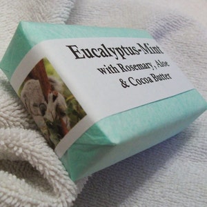 Eucalyptus Mint Handmade Soap with Eucalyptus, Mint and Rosemary Essential Oils image 1
