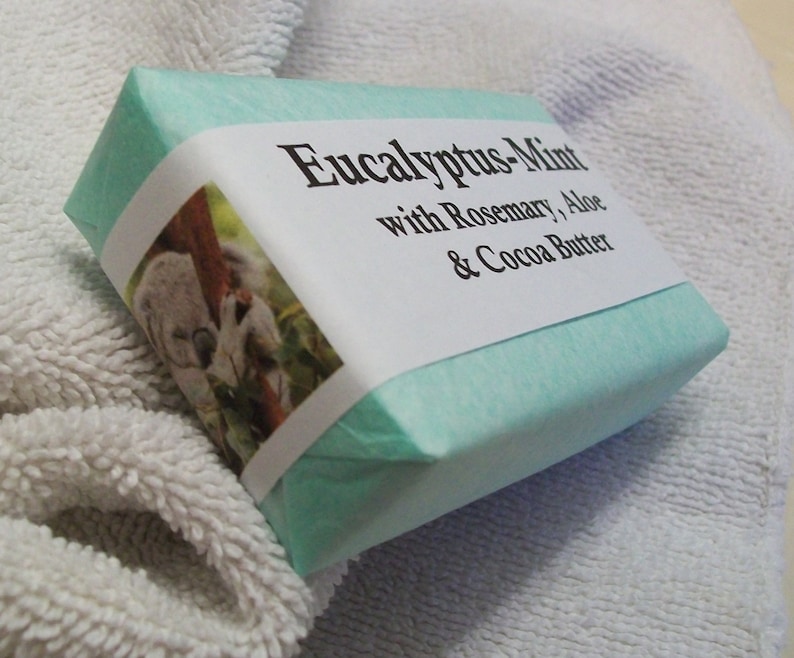 Eucalyptus Mint Handmade Soap with Eucalyptus, Mint and Rosemary Essential Oils image 1