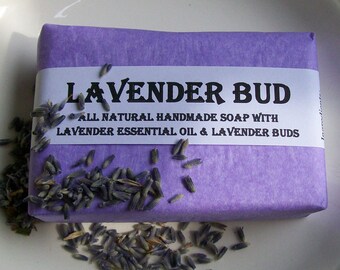 Lavender Handmade Soap with Lavender Essential Oil and Lavender Buds