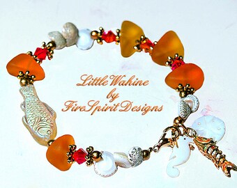 Little Wahine- handmade bracelet- artisan bracelet- ooak bracelet- beaded bracelet- beaded jewelry- gift for her- beach style bracelet