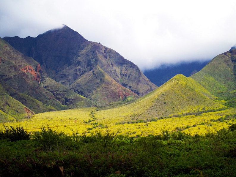 Maui Mountains fine art print fine art photography Hawaii photography landscape mountain photography wall art office decor-home decor image 1