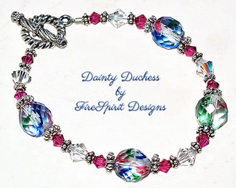 Dainty Duchess- Handmade Bracelet, OOAK bracelet, Swarovski crystal bracelet, beaded bracelet, vintage crystal beads, gift for her