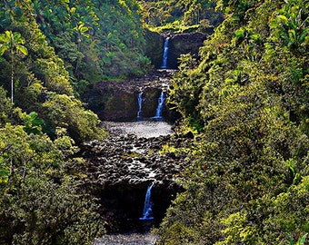 Umauma Falls II- landscape, wall art, Hawaii photography, nature photography, waterfall photography, home decor, office decor, bedroom decor