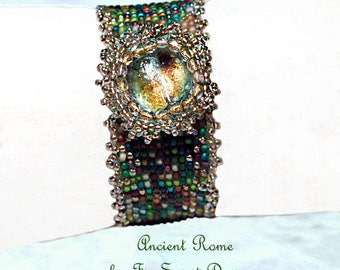 Ancient Rome- OOAK bracelet, handmade bracelet, beadwoven bracelet, art to wear, beadweaving, woven jewelry, handmade jewelry, gift for her