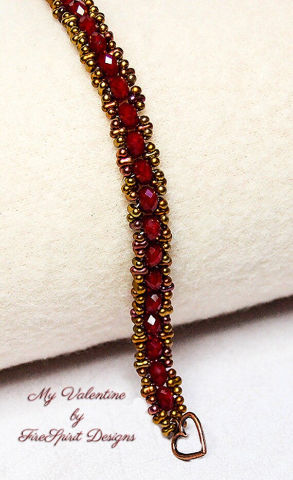 My Valentine beadwoven bracelet handmade bracelet handwoven Etsy