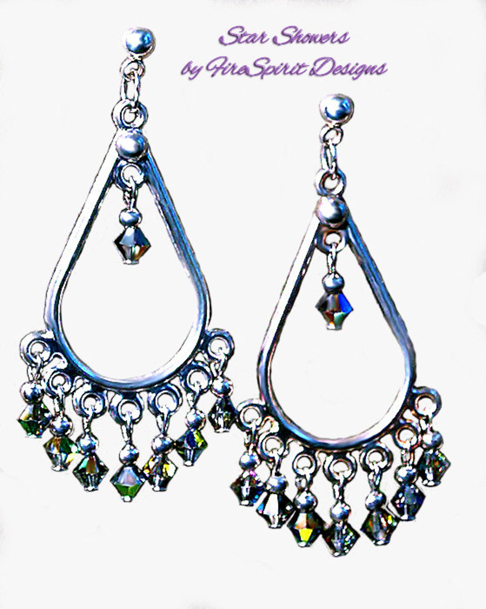 Star Showers OOAK Earrings Handmade Earrings Beaded Etsy