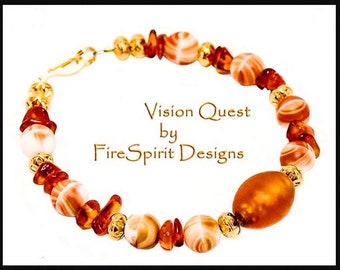 Vision Quest- gemstone & glass bracelet-ethnic bracelet-beaded bracelet-tribal bracelet-gift for her-jewelry-art to wear-designer bracelet