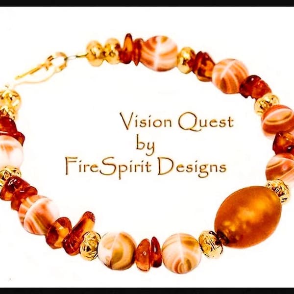 Vision Quest- gemstone & glass bracelet-ethnic bracelet-beaded bracelet-tribal bracelet-gift for her-jewelry-art to wear-designer bracelet