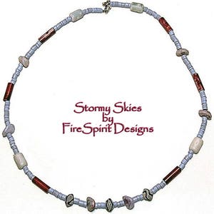 Stormy Skies- handmade jewelry- handmade necklace- choker neckace- teen necklace- OOAK necklace- artisan necklace- gift for her- trade beads
