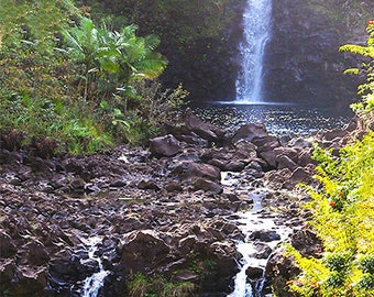 Misty Falls- fine art photography- fine art print- Hawaii photography- waterfall photography- wall art- home decor- landscape- nature photo