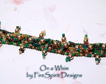 On a Whim- OOAK bracelet, beadwoven bracelet, beadweaving, handmade jewelry, artisan jewelry, woven bracelet, seed beads, gift for her