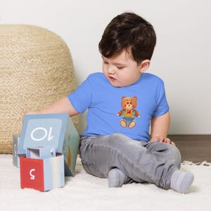 Bear Hug Toddler Shirt – Blue Teddy Tee for Boys & Girls