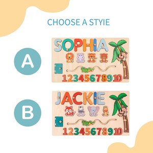 Custom Baby Name Puzzle, Personalized Kids Busy Board, Educational Toddler Toy, Gift for kids, Baby Room Decor, Baby Boy 1st Birthday Gifts image 4