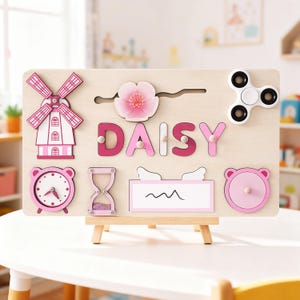 Custom Baby Name Puzzle, Personalized Kids Busy Board, Montessori Learning Toy, Birthday Gift for kids, Baby Room Decor, 1st Christmas Gifts