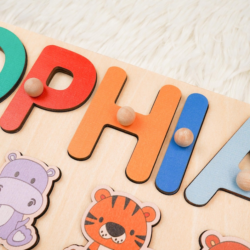 Custom Baby Name Puzzle, Personalized Kids Busy Board, Educational Toddler Toy, Gift for kids, Baby Room Decor, Baby Boy 1st Birthday Gifts