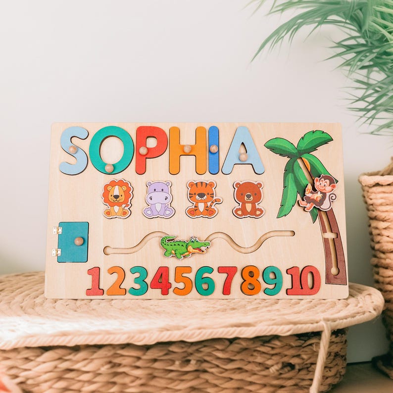 Custom Baby Name Puzzle, Personalized Kids Busy Board, Early Learning Puzzle, Birthday Gift for kids, Baby Room Decor, 1st Christmas Gifts.Ideal for birthdays, full-moon celebrations, holidays, or baby parties. Optional gift wrapping, personalised engraving, and display stands combine practicality with sentimental value, also serving as nursery décor.