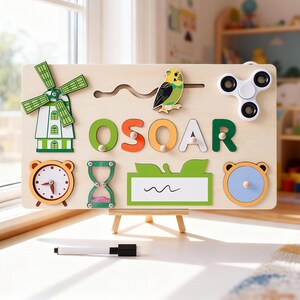 Custom Baby Name Puzzle, Personalized Kids Busy Board, Montessori Learning Toy, Birthday Gift for kids, Baby Room Decor, 1st Christmas Gifts