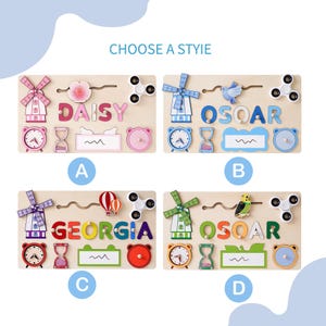 Custom Baby Name Puzzle, Personalized Kids Busy Board, Montessori Learning Toy, Birthday Gift for kids, Baby Room Decor, 1st Christmas Gifts