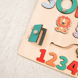 Custom Baby Name Puzzle, Personalized Kids Busy Board, Educational Toddler Toy, Gift for kids, Baby Room Decor, Baby Boy 1st Birthday Gifts
