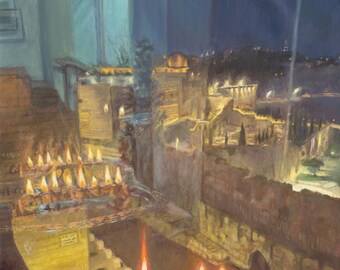 High Quality Art Print of Jerusalem Chanukah Landscape