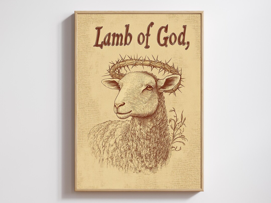 Behold the Lamb of God - Vintage Antique Sketch Style Christian Artwork