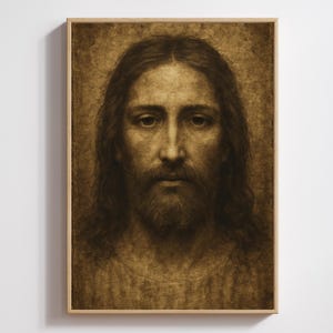 The Holy Face Of Jesus - Shroud Of Turin Portrait, The Shroud of Turin Print, Religious Artwork, Christian Gifts, Jesus Christ Wall Art