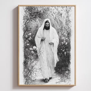 Jesus in the garden of gethsemane - Christian Printable, Jesus Christ Artwork, Digital Art, Bible Sketch, Religious Gift, Christian Gifts