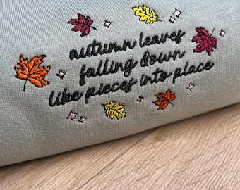 Autumn Taylor embroidered Jumper| All too well| Autumn Leaves