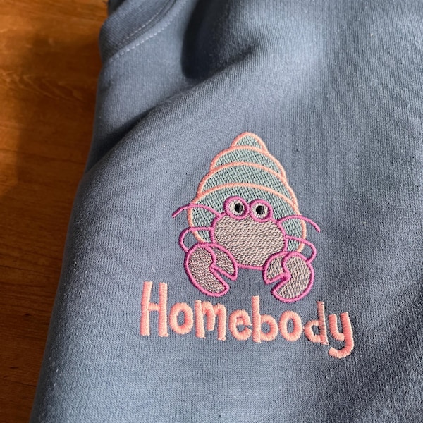 Embroidered Hermit Crab Sweatshirt | Homebody Oversized Jumper