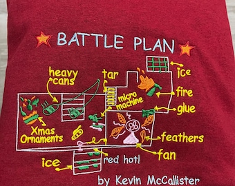 Embroidered Christmas jumper - Battle Plan - 90s classic