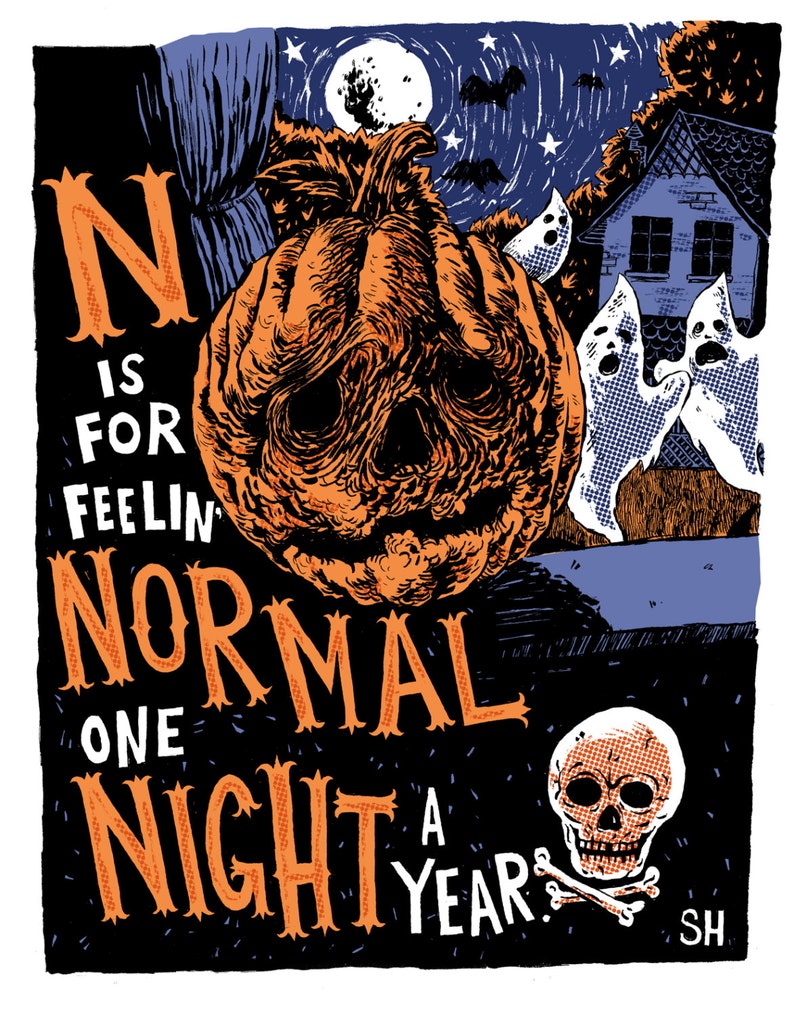 N is For... Halloween Art Print image 1