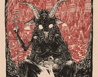 Baphomet 666th Post Hailing Satan Celebration Giclee Print
