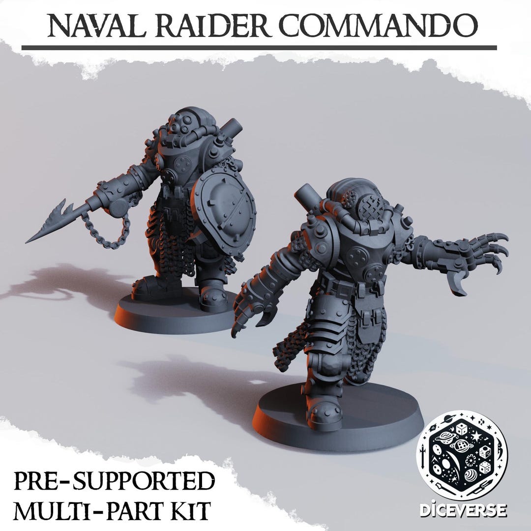 Naval Raider (death) Commando - 3D Printed Miniature - Wargaming ...